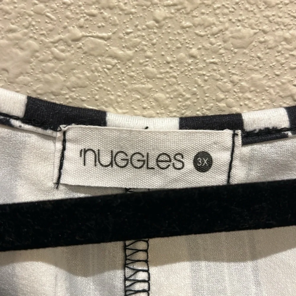 Nuggles “Kayla” dress, black/white with pink leopard sleeve, 3X - Picture 4 of 6